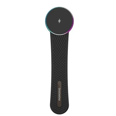 Porodo 15w magnetic wireless car mount with dual port car charger & c-c cable 1m - black